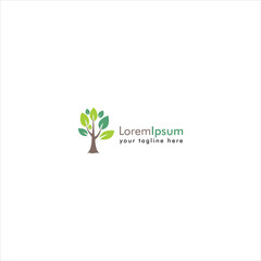 Tree green logo template colorfull icon