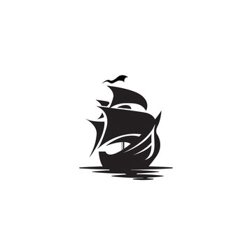 Ship Pirate Black template logo dowload