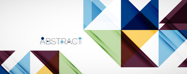 Geometric abstract background. Techno color triangle shapes. Vector illustration for covers, banners, flyers and posters and other designs
