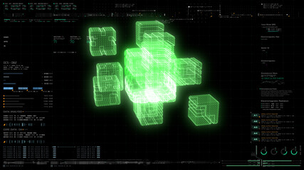 Futuristic digitally generated motion abstract particles matrix cyber environment of big data analytic artificial intelligent simulation