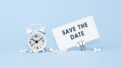 Save the date - concept of text on business card
