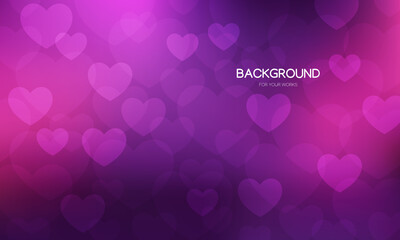 Pink heart bokeh gradient background. Valentine concept.