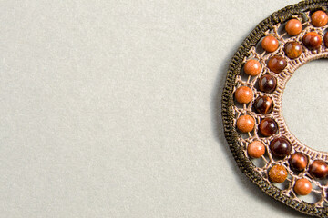 wicker ornaments on a gray background