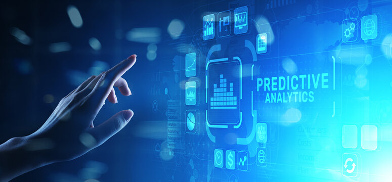 Predictive Analytics Big Data Analysis Business Intelligence Internet And Modern Technology Concept On Virtual Screen.