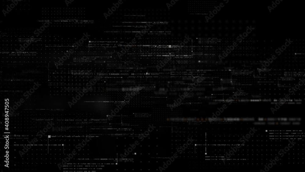 Aufkleber Futuristic simulation of 5G network concept, artificial intelligence deep learning performing analytic computational head up display