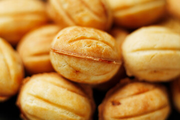 National sweets of russia - nuts with condensed milk. Homemade New Year's baked goods.