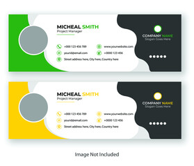 Email signature template design or email footer and personal social media cover template