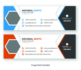 Email signature template design or email footer and personal social media cover template