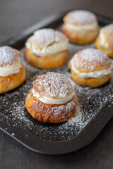 traditional home made swedish semlor pastry
