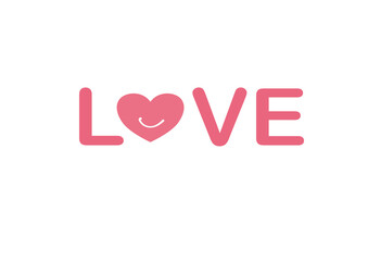 love word with heart symbol