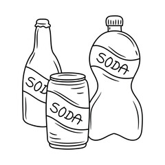Soda Drink vector illustration, outline vector sign, linear style pictogram isolated on white background