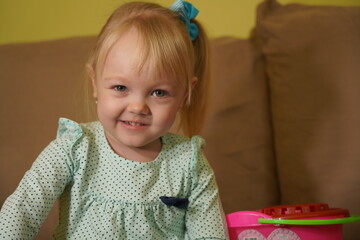 Blonde girl 4 years old