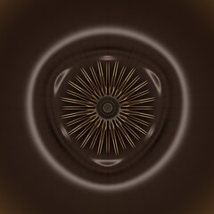 A colorful fractal 3D background with a rosetta structure.