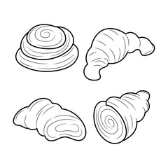 Bakery Line art black and white vector illustration, linear style pictogram, isolated 