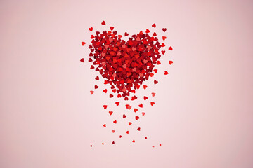 Valentine's day concept with hearts isolated on background