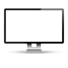 Blank computer display isolated on white background