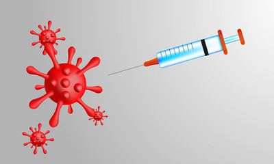 The concept of the Covid-19 coronavirus and syringe