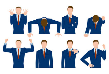 ビジネスマンの身振り、手振り、ポーズ