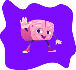 cute funny cartoon brain illustration
