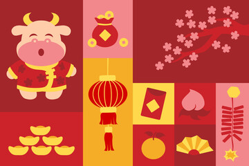 Chinese new year symbol in square frame