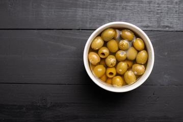 Diced feta with green olives