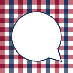 Checkered tablecloth background speech bubble