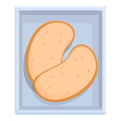 Bread food airline icon. Cartoon of bread food airline vector icon for web design isolated on white background