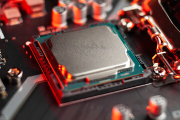 Microelectronics and silicon chip. Overheating of the processor.
