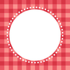 Checkered tablecloth background label