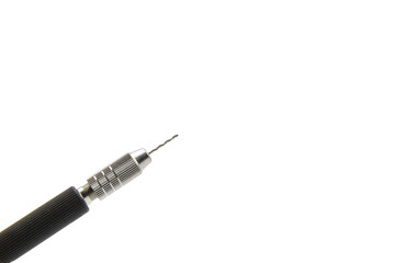 Fototapeta premium Mini Hand Drill, Pin Vise with drill bits isolated on white background with clipping path.