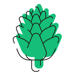 Vegetable Icon. Artichoke Icon. Line Icon. 