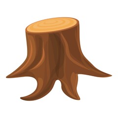 Old tree trunk icon. Cartoon of old tree trunk vector icon for web design isolated on white background