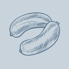 cute funny cartoon meat illustration on background