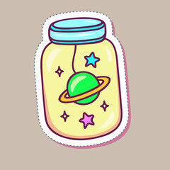 cute funny cartoon stickers illustration on background