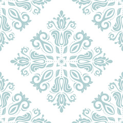 Orient classic pattern. Seamless abstract background with vintage light blue elements. Orient background. Ornament for wallpaper and packaging