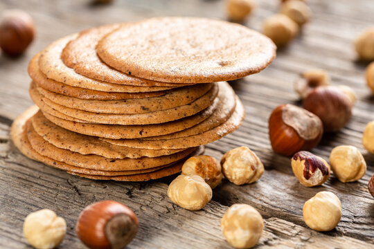Valle d'Aosta tiles, in italian "tegole valdostane"traditional biscuits from Valle d'Aosta region in Italy