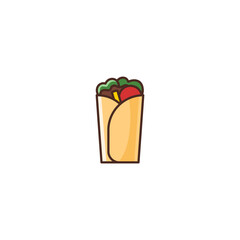 Illustration of Kebab Filled Color Icon - Fast Food Icon Set Vector Illustration Design.