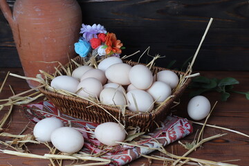 Organic chicken eggs business For the health of consumers Arrange the eggs