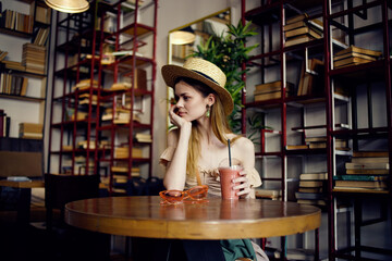 pretty woman in cafe book lifestyle leisure reading