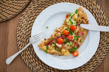 Homemade tasty omelette