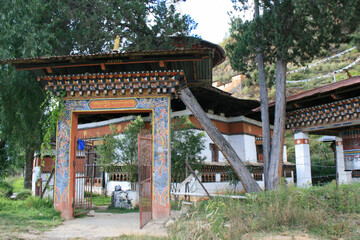 buddhist temple or monastery in paro (bhutan)