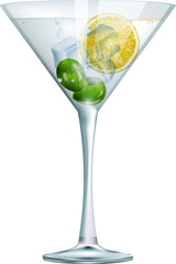 beautiful bright color cocktail illustration on background