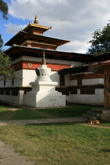 buddhist temple or monastery in paro (bhutan)