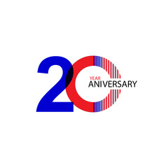 20 Year Anniversary Vector Template Design Illustration