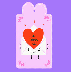 beautiful cute color cartoon valentine's day illustration