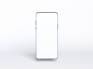 Smartphone mockup with white screen display 3d rendering