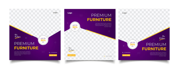 Furniture social media post templates 