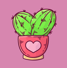beautiful cute color cartoon valentine's day illustration