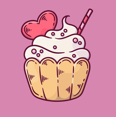 beautiful cute color cartoon valentine's day illustration
