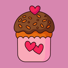 beautiful cute color cartoon valentine's day illustration
